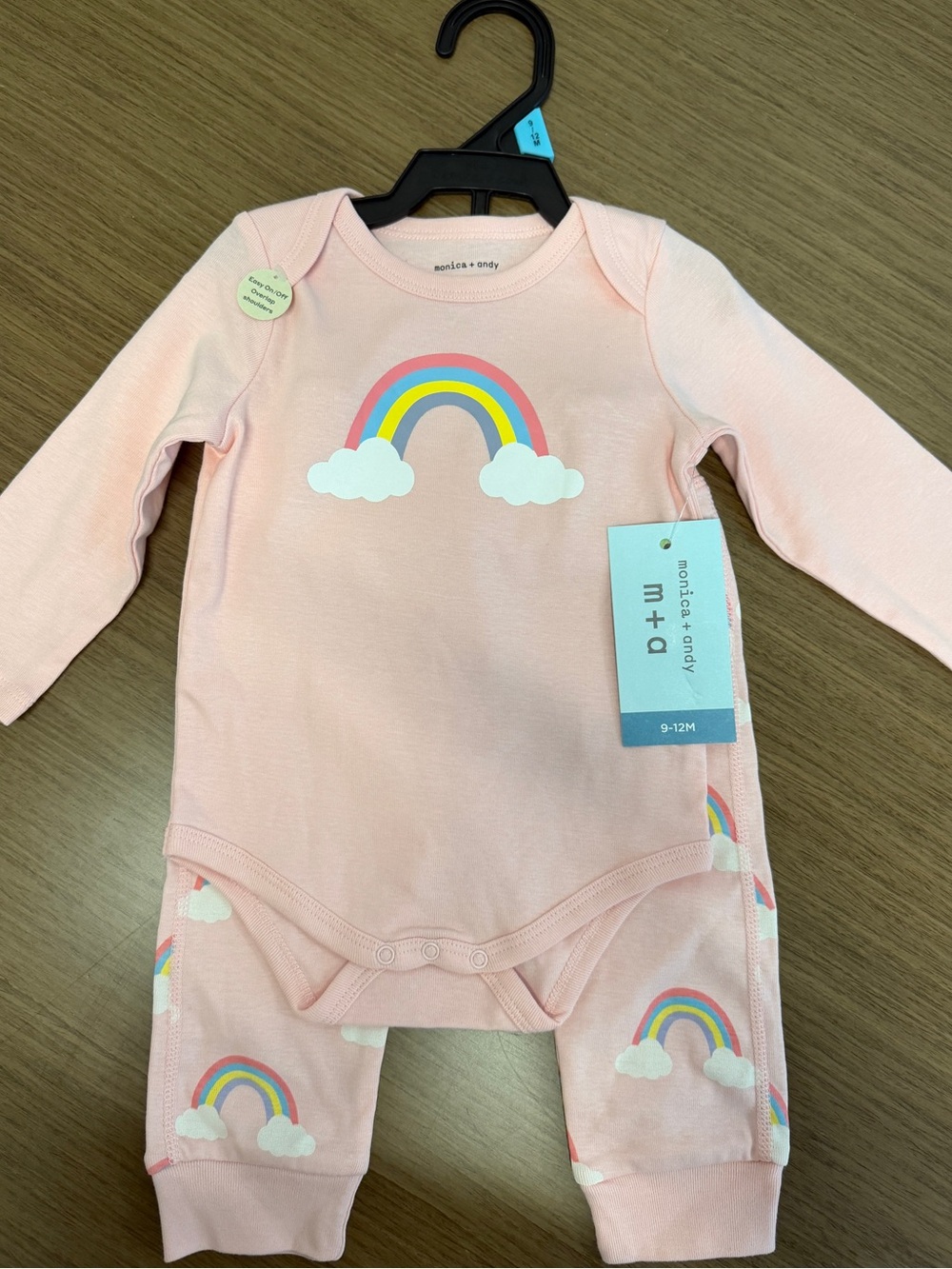 NWT Monica + Andy Organic The First Moves PINK RAINBOWS set (Set 9-12 months)